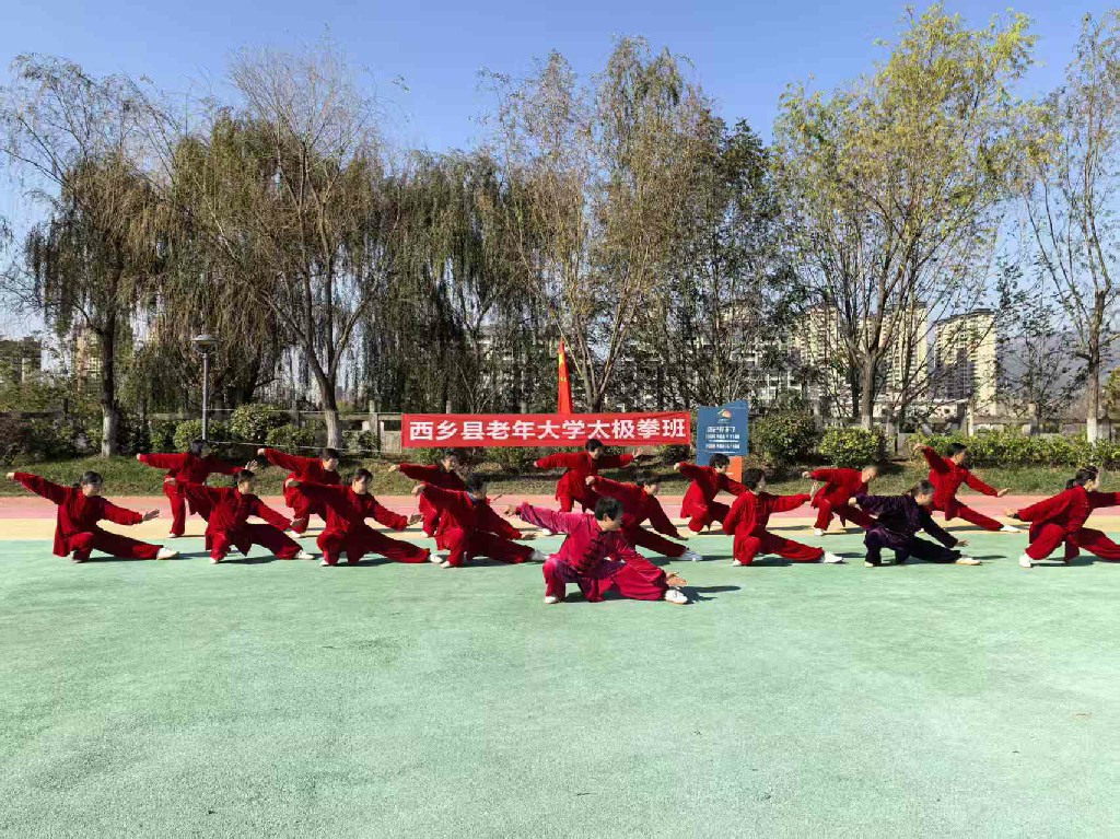 西乡县老年大学太极拳班将课堂“搬”进大自然